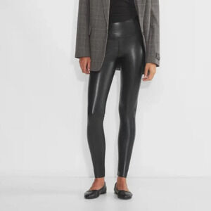 Black Vegan Leather Tights, Wilfred, US S